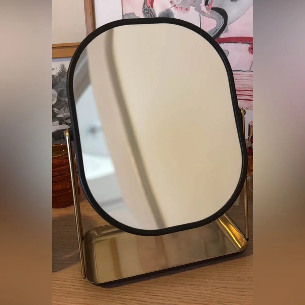 Elegant Black and Gold Vanity Mirror